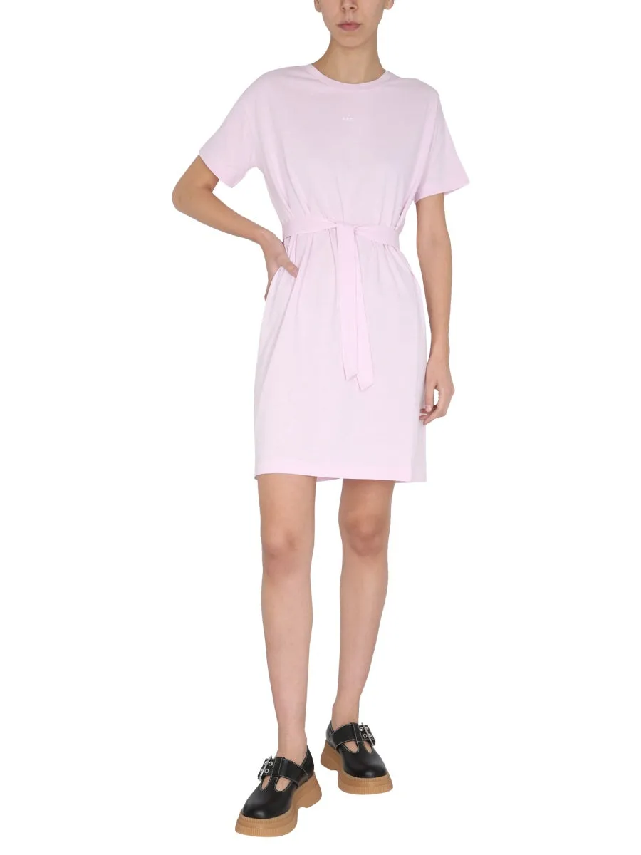 A.P.C. Logo Printed Crewneck T-Shirt Dress