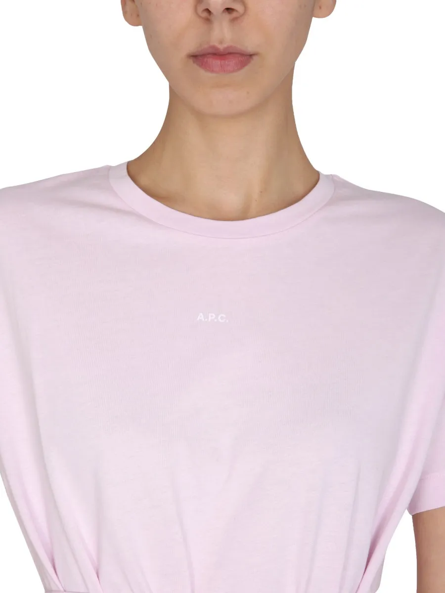 A.P.C. Logo Printed Crewneck T-Shirt Dress