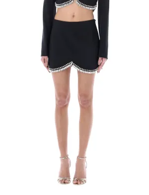 Area Embellished Mid-Rise Mini Skirt