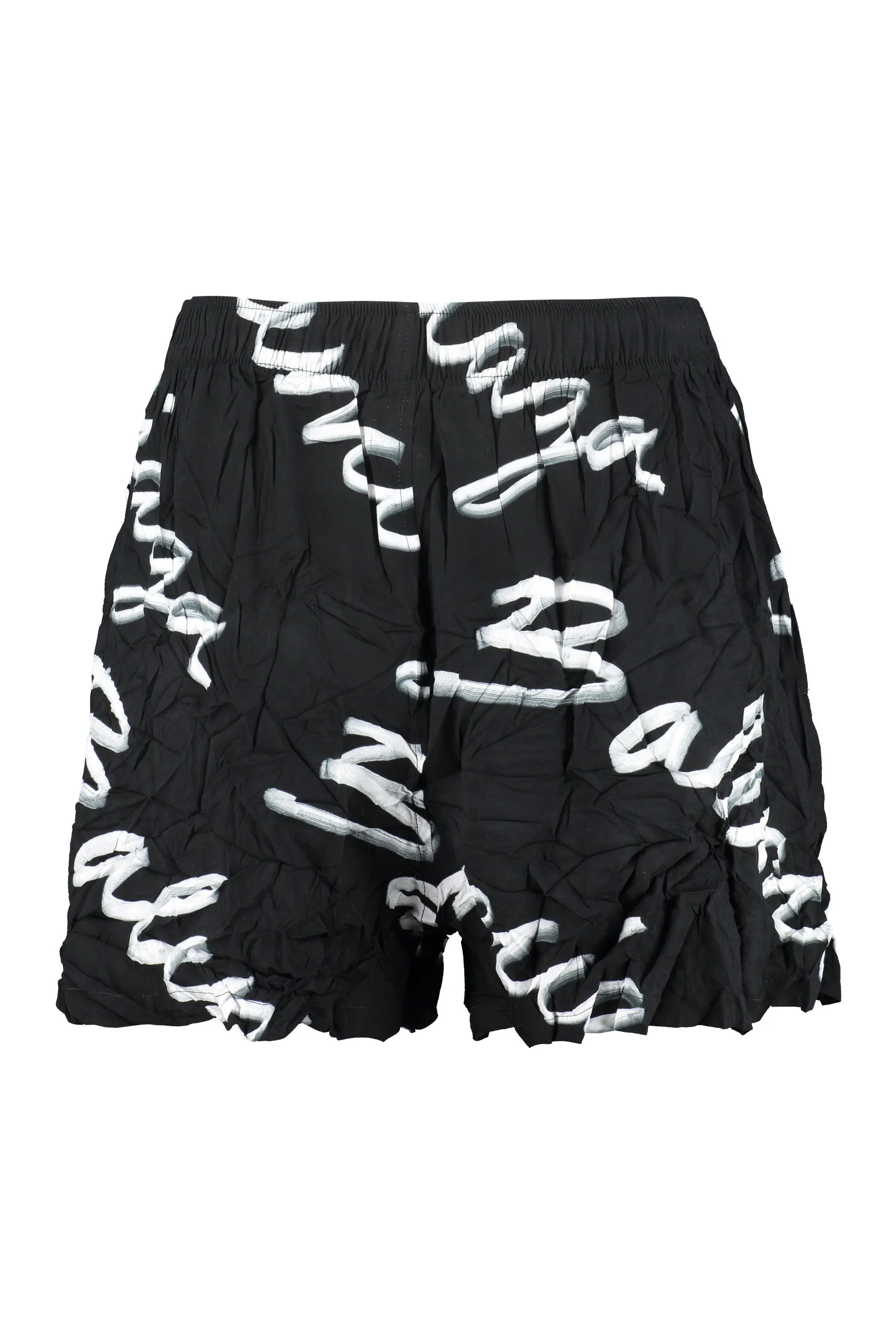 Balenciaga All Over Logo High-Rise Shorts