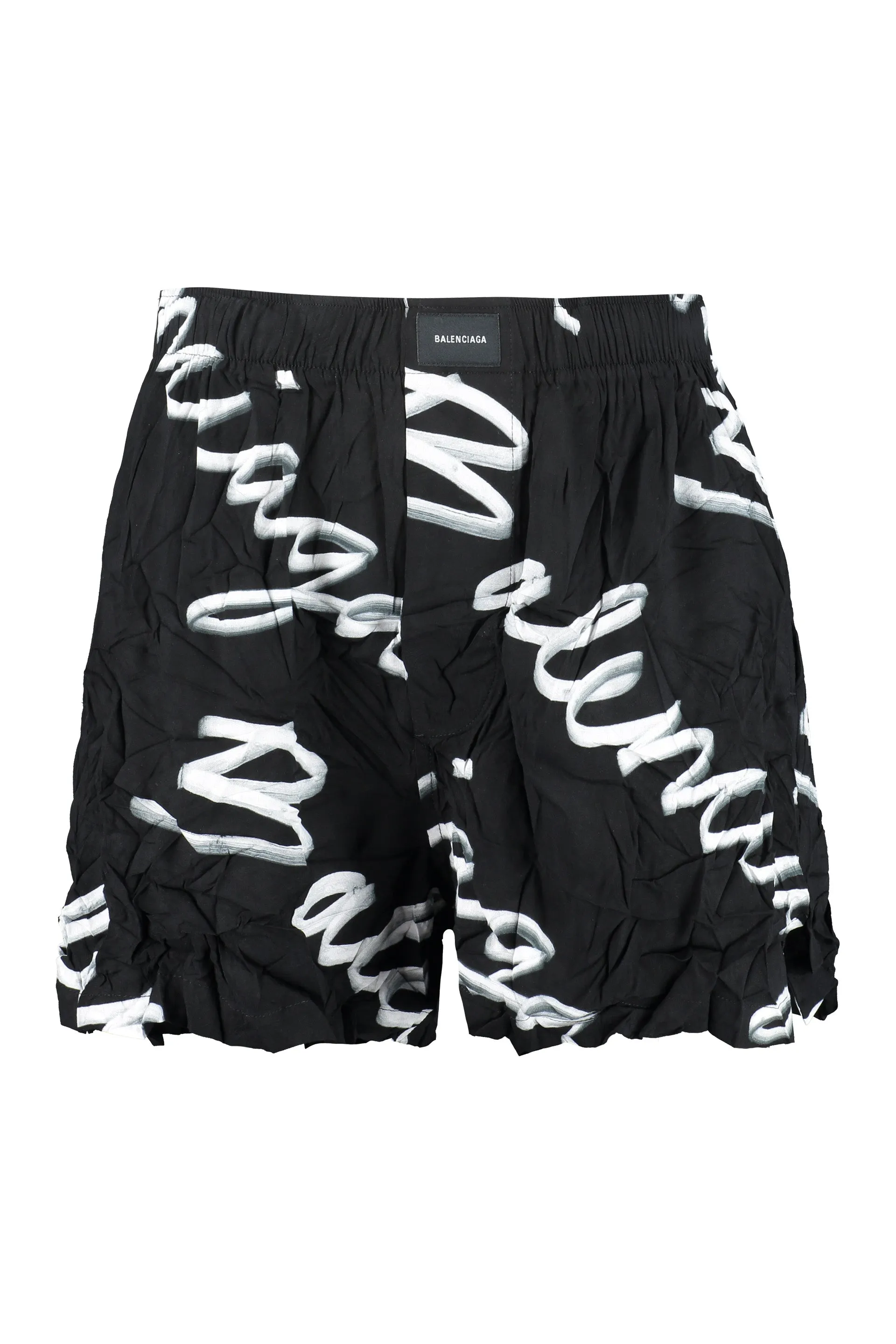 Balenciaga All Over Logo High-Rise Shorts