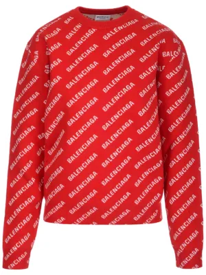 Balenciaga Allover Logo Knit Jumper