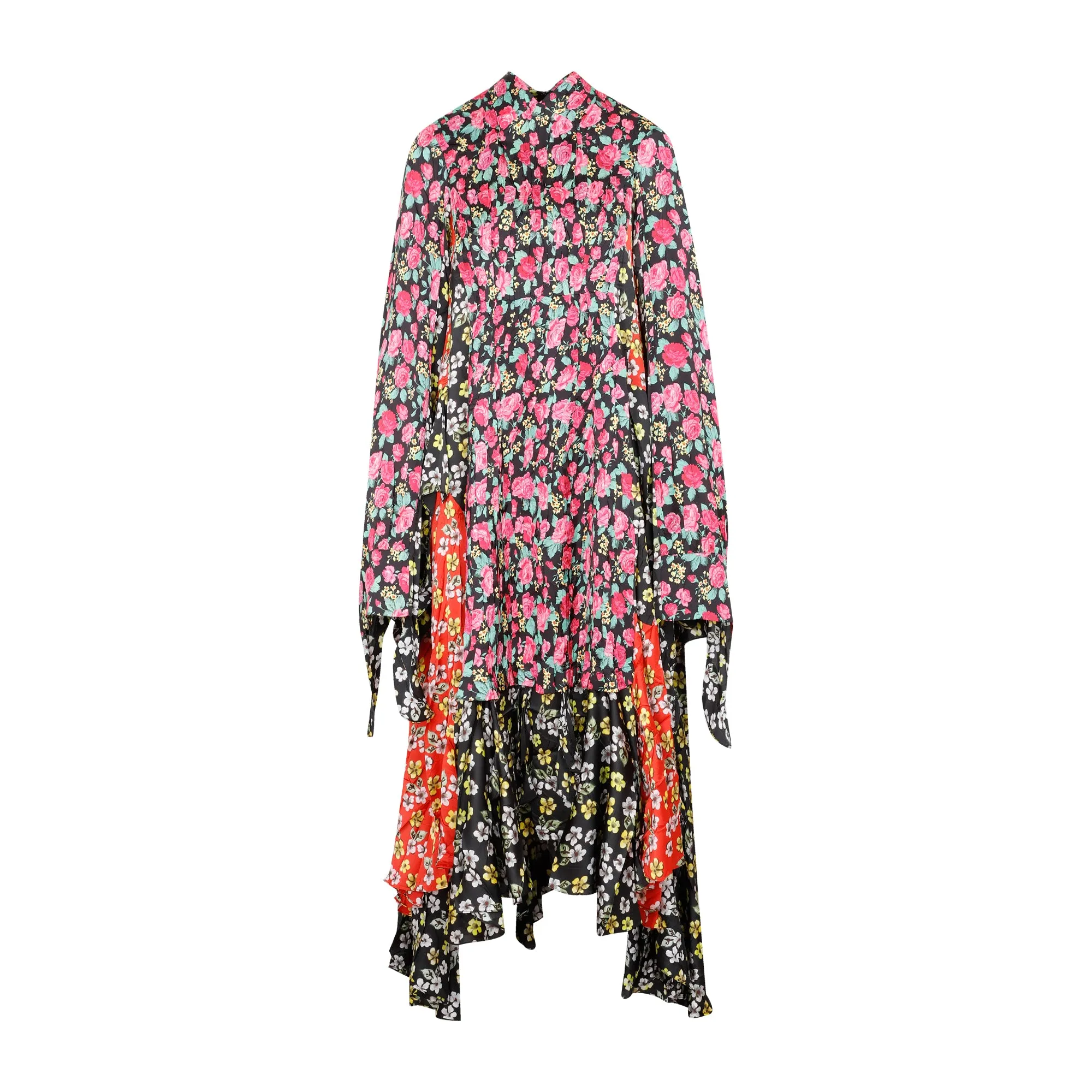 Balenciaga Asymmetric Hem Patched Long Dress
