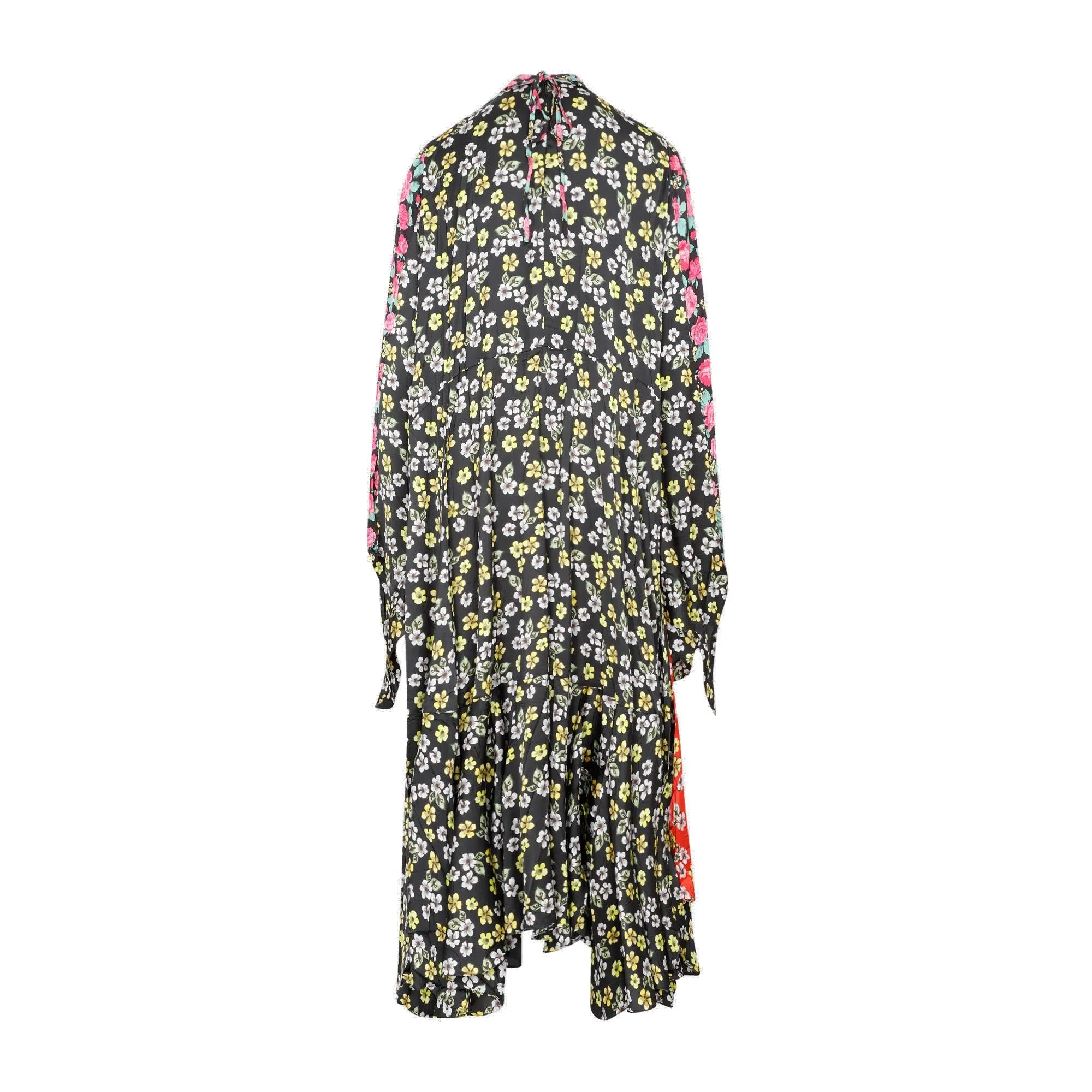 Balenciaga Asymmetric Hem Patched Long Dress