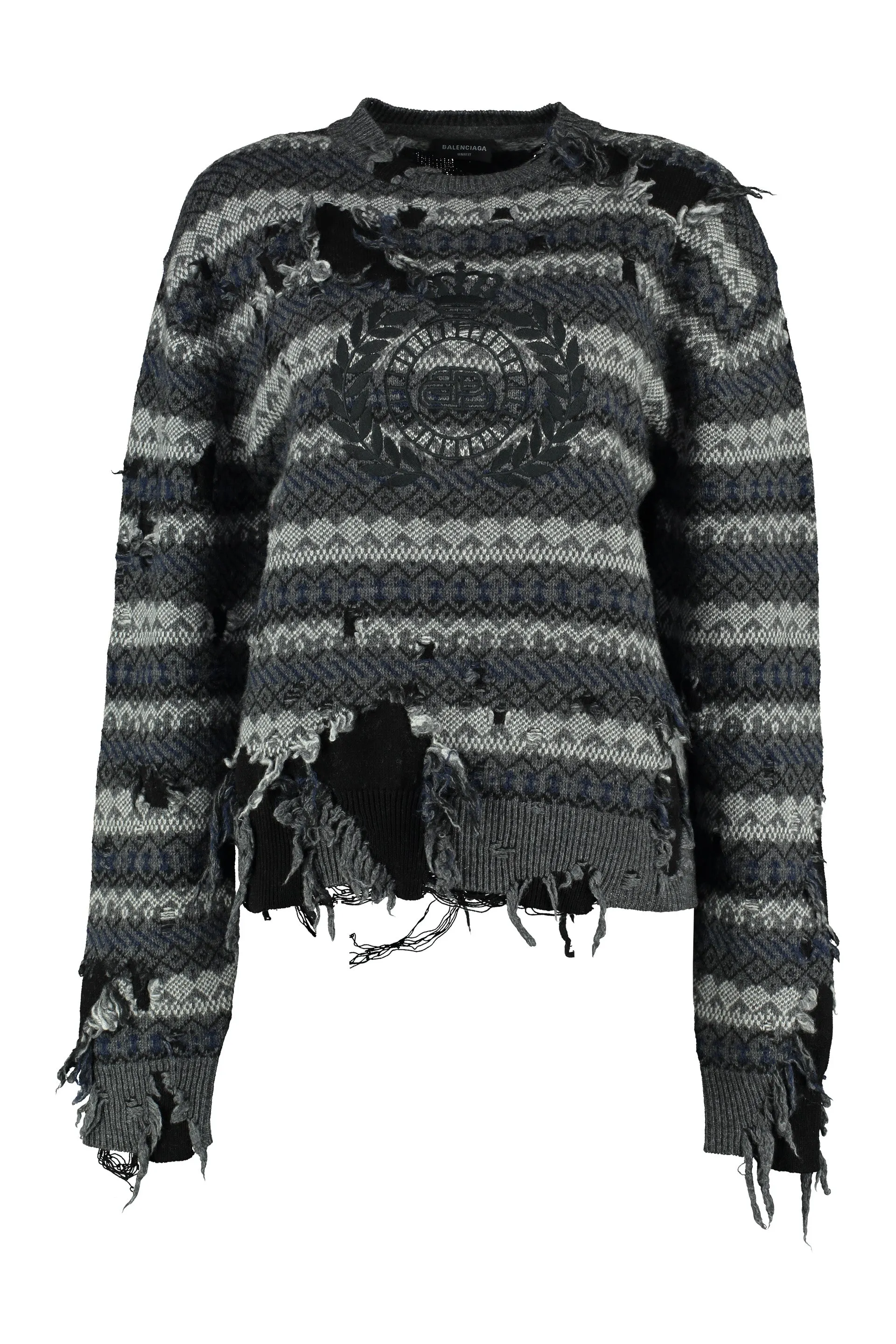 Balenciaga Destroyed Crewneck Knit Jumper