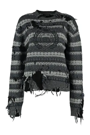 Balenciaga Destroyed Crewneck Knit Jumper