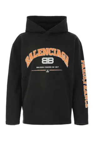 Balenciaga Distressed Logo Printed Hoodie