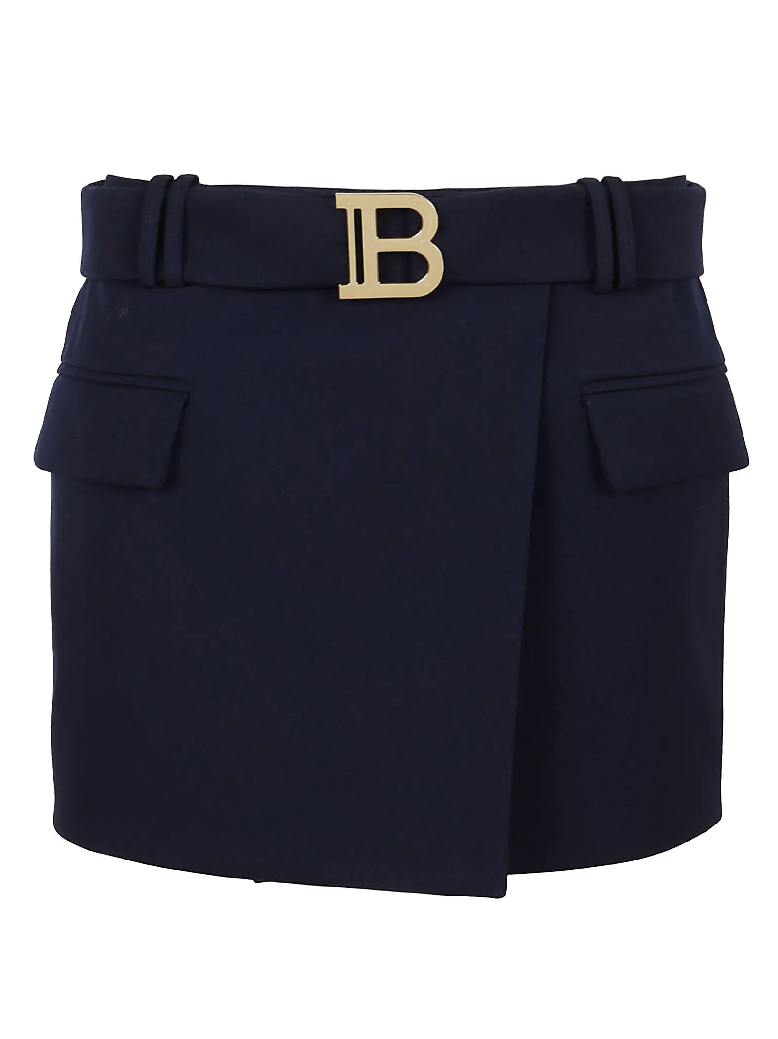 Balmain B Buckle Low-Rise Mini Skirt