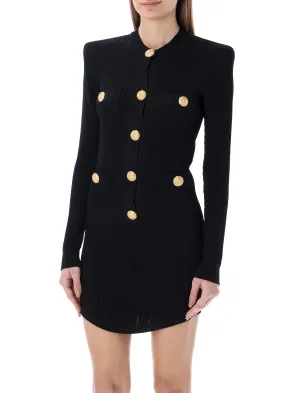 Balmain Embossed Button Knit Cardigan
