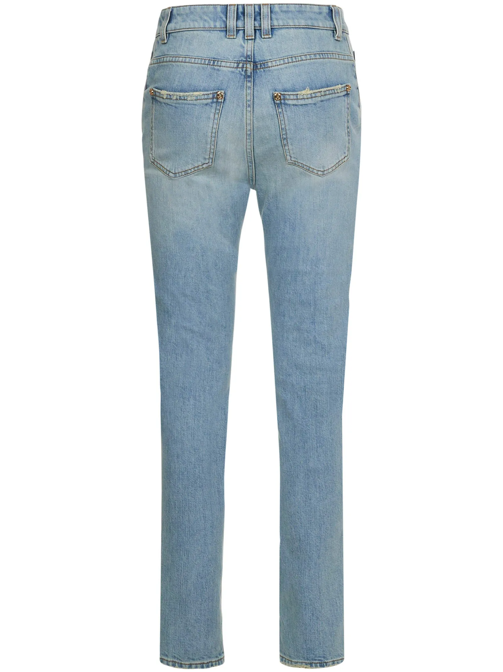 Balmain High Waist Button-Detailed Skinny Jeans