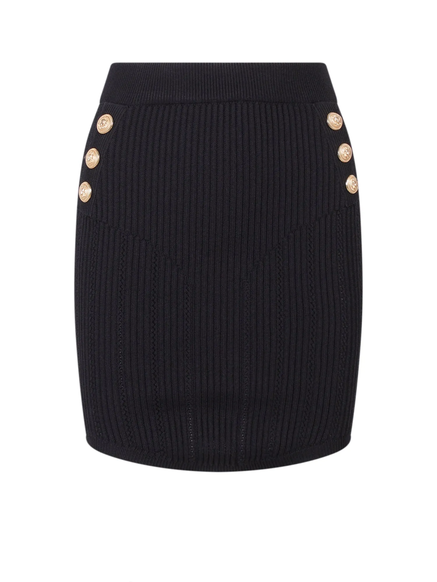 Balmain High Waist Knit Mini Skirt
