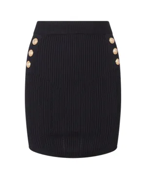 Balmain High Waist Knit Mini Skirt