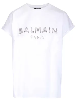 Balmain Logo Embellished Crewneck T-Shirt