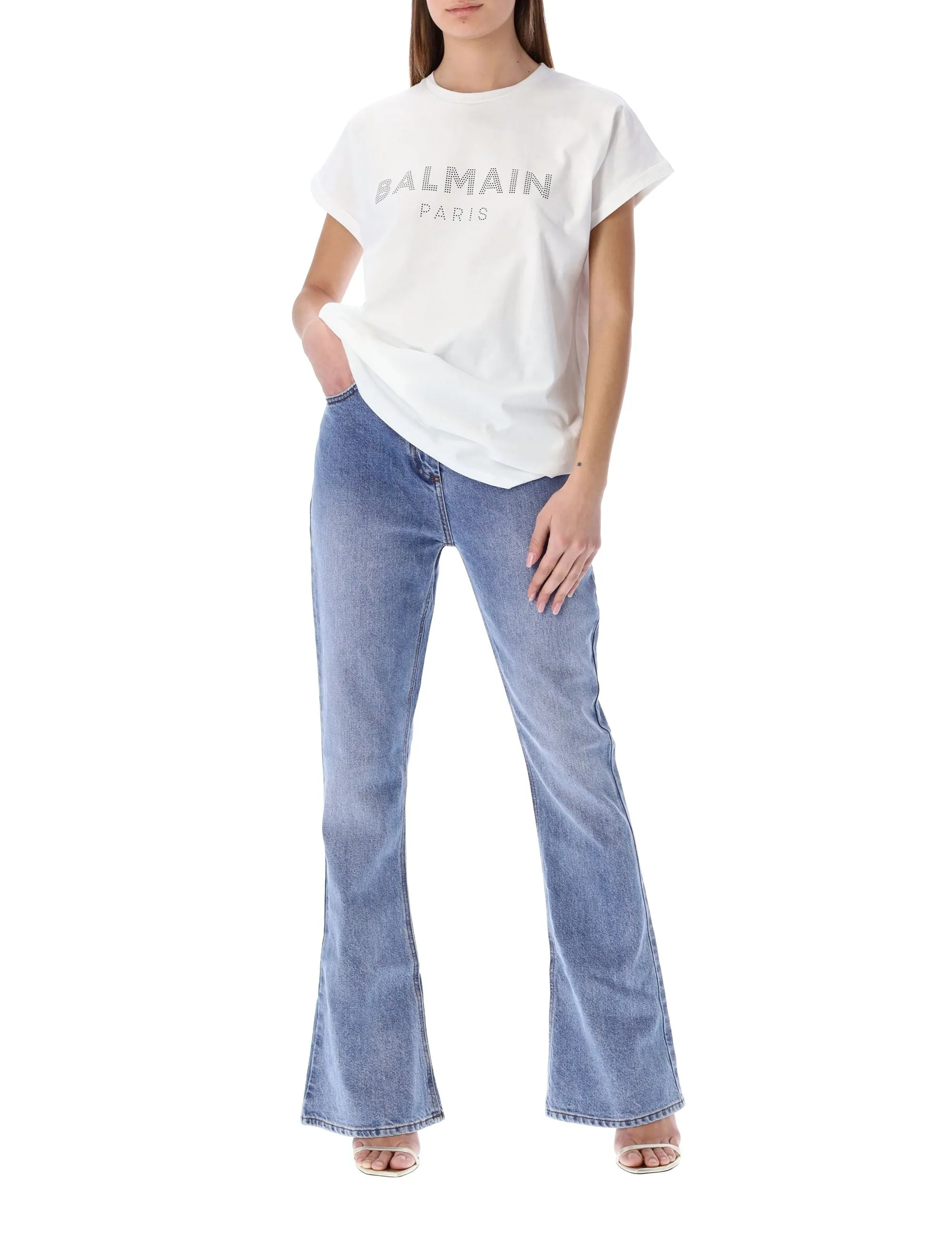 Balmain Logo Embellished Crewneck T-Shirt