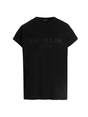 Balmain Logo Embellished Crewneck T-Shirt