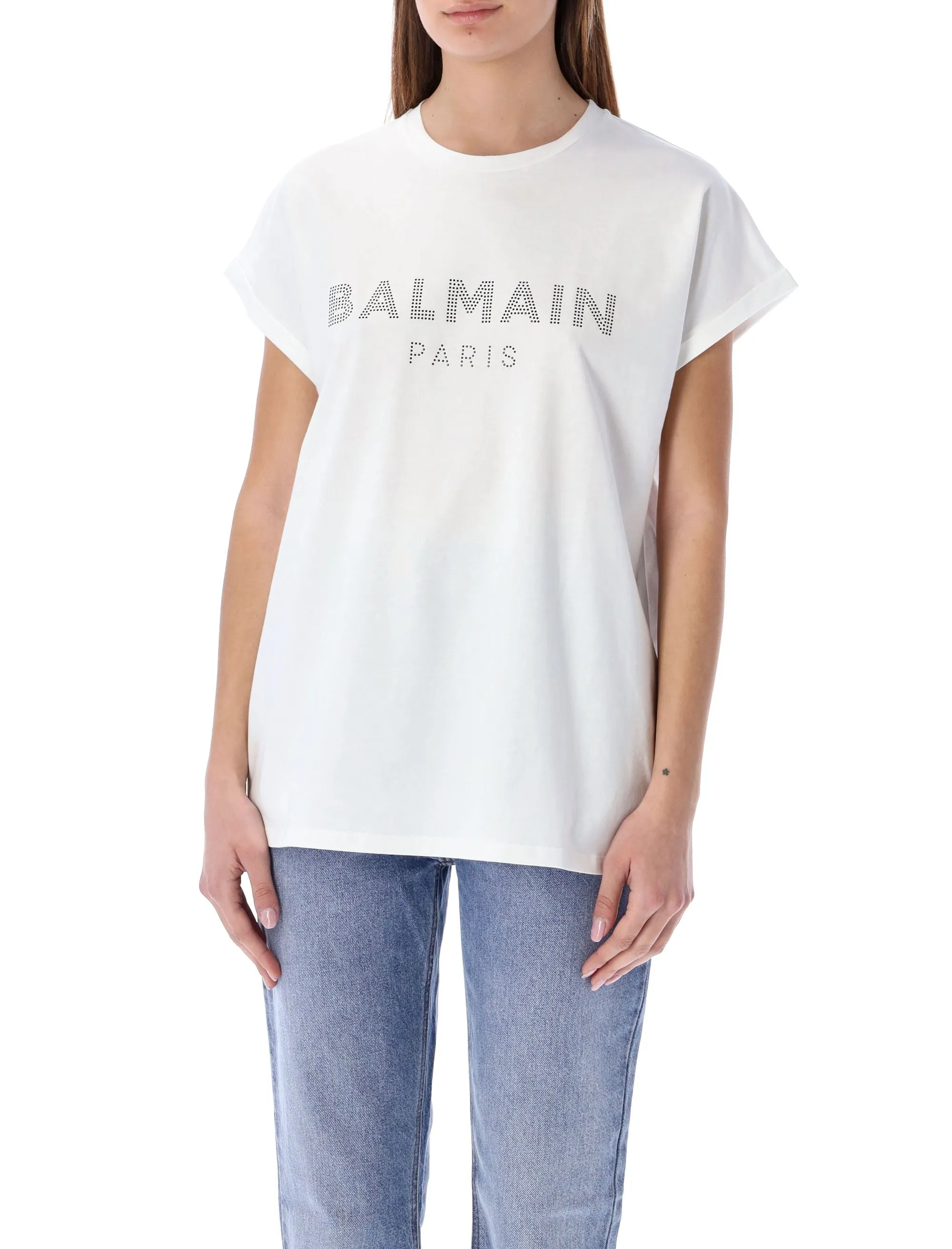Balmain Logo Embellished Crewneck T-Shirt