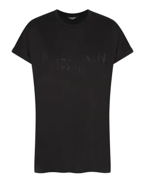 Balmain Logo Embellished Crewneck T-Shirt
