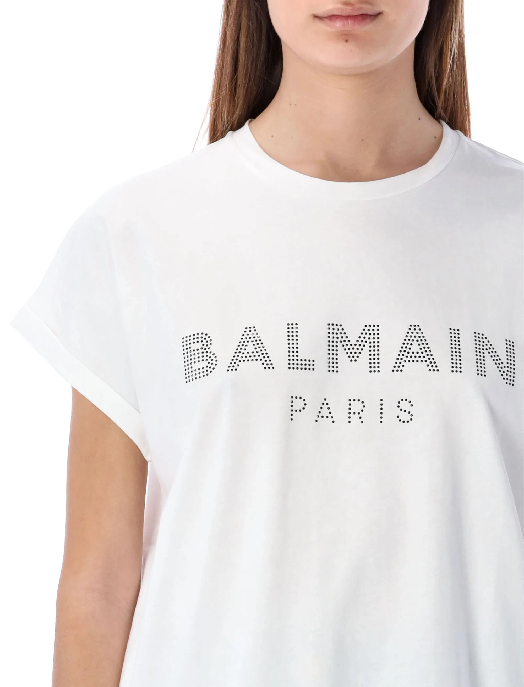 Balmain Logo Embellished Crewneck T-Shirt