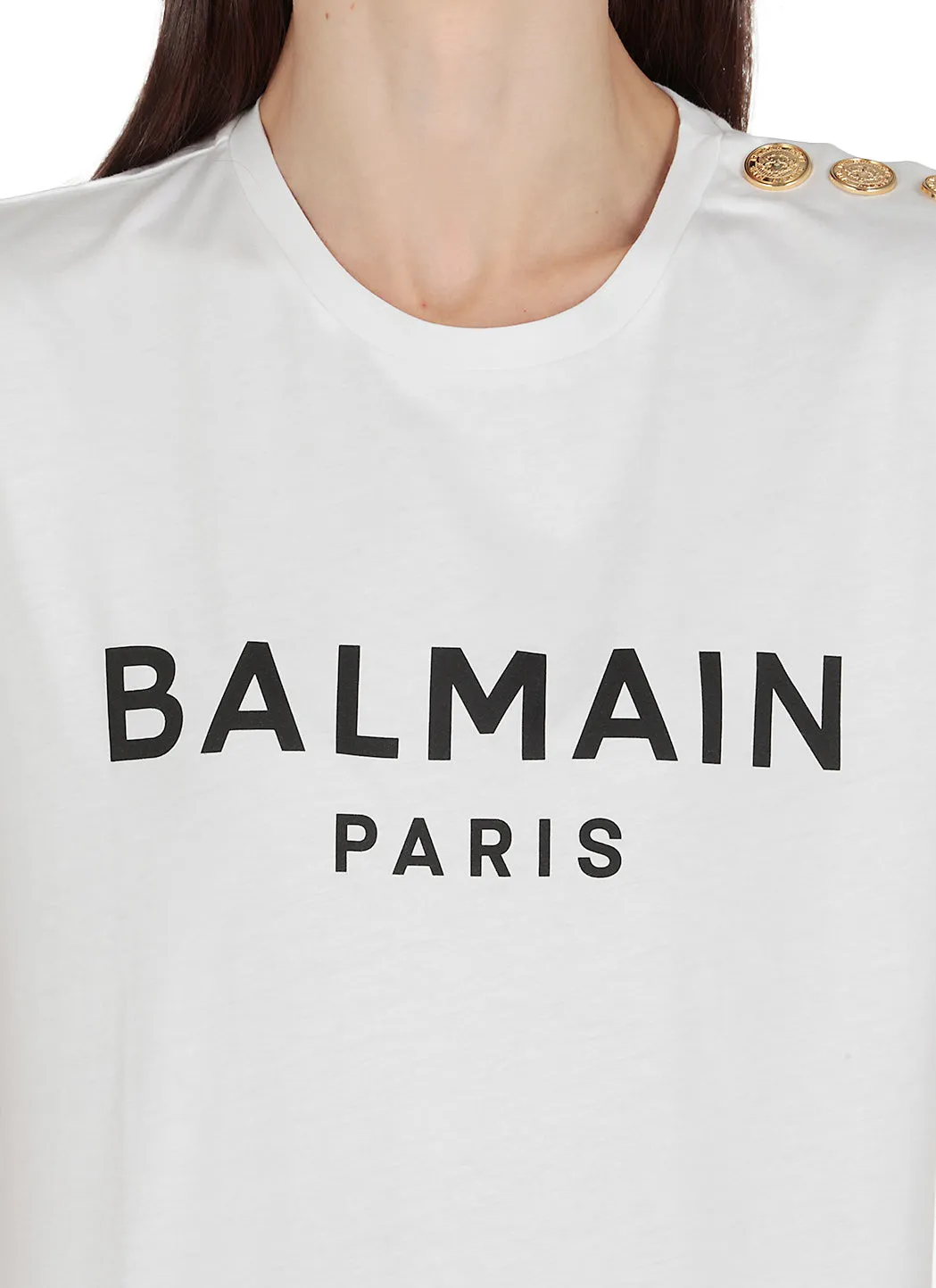 Balmain Logo Printed Crewneck T-Shirt