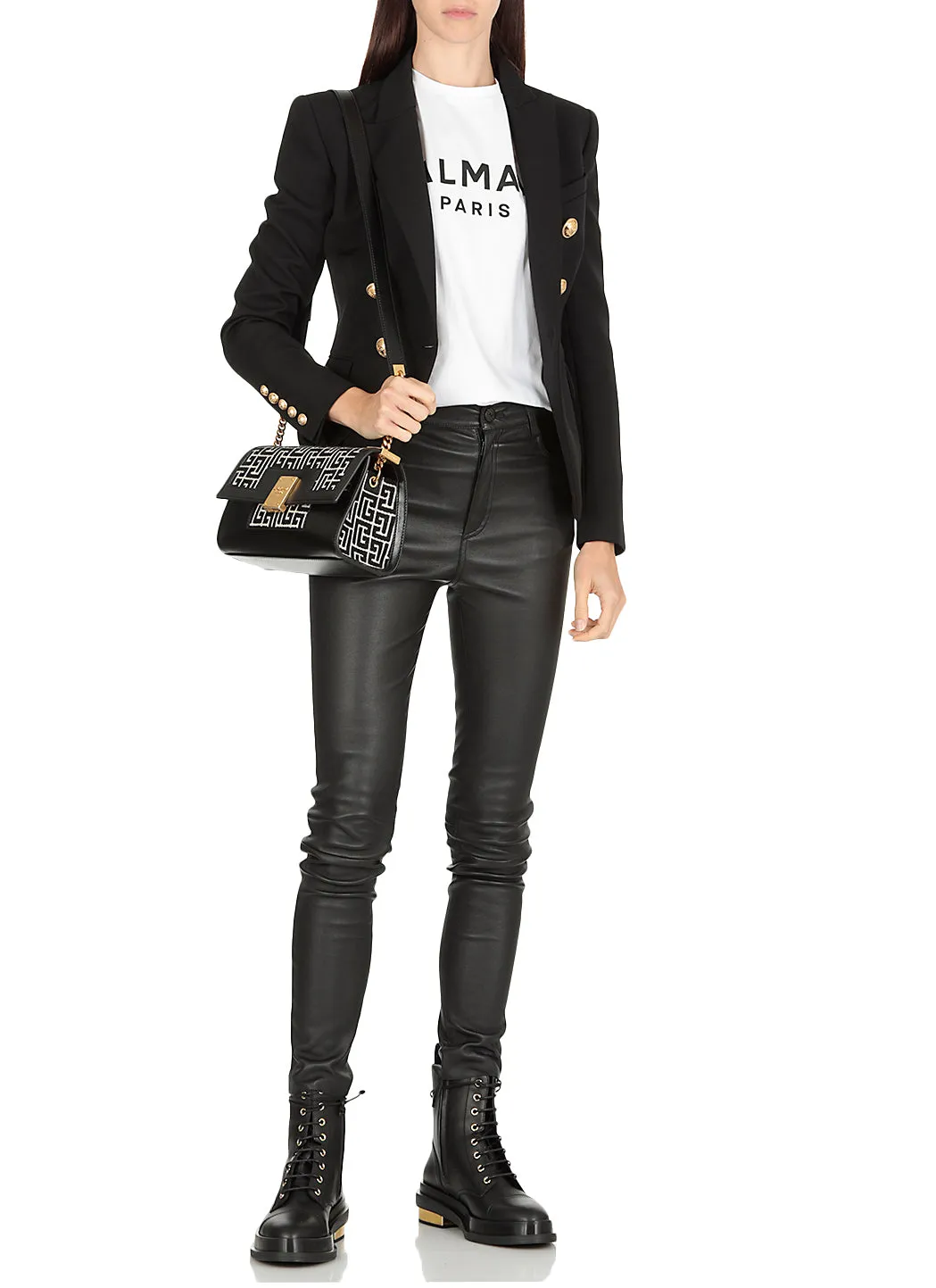 Balmain Logo Printed Crewneck T-Shirt