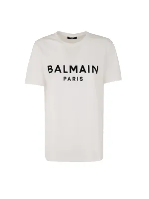 Balmain Logo Printed Crewneck T-Shirt