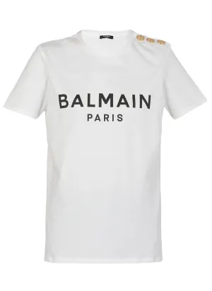 Balmain Logo Printed Crewneck T-Shirt