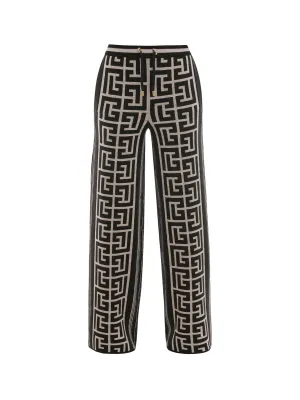 Balmain Monogram Pattern Drawstring Knit Trousers