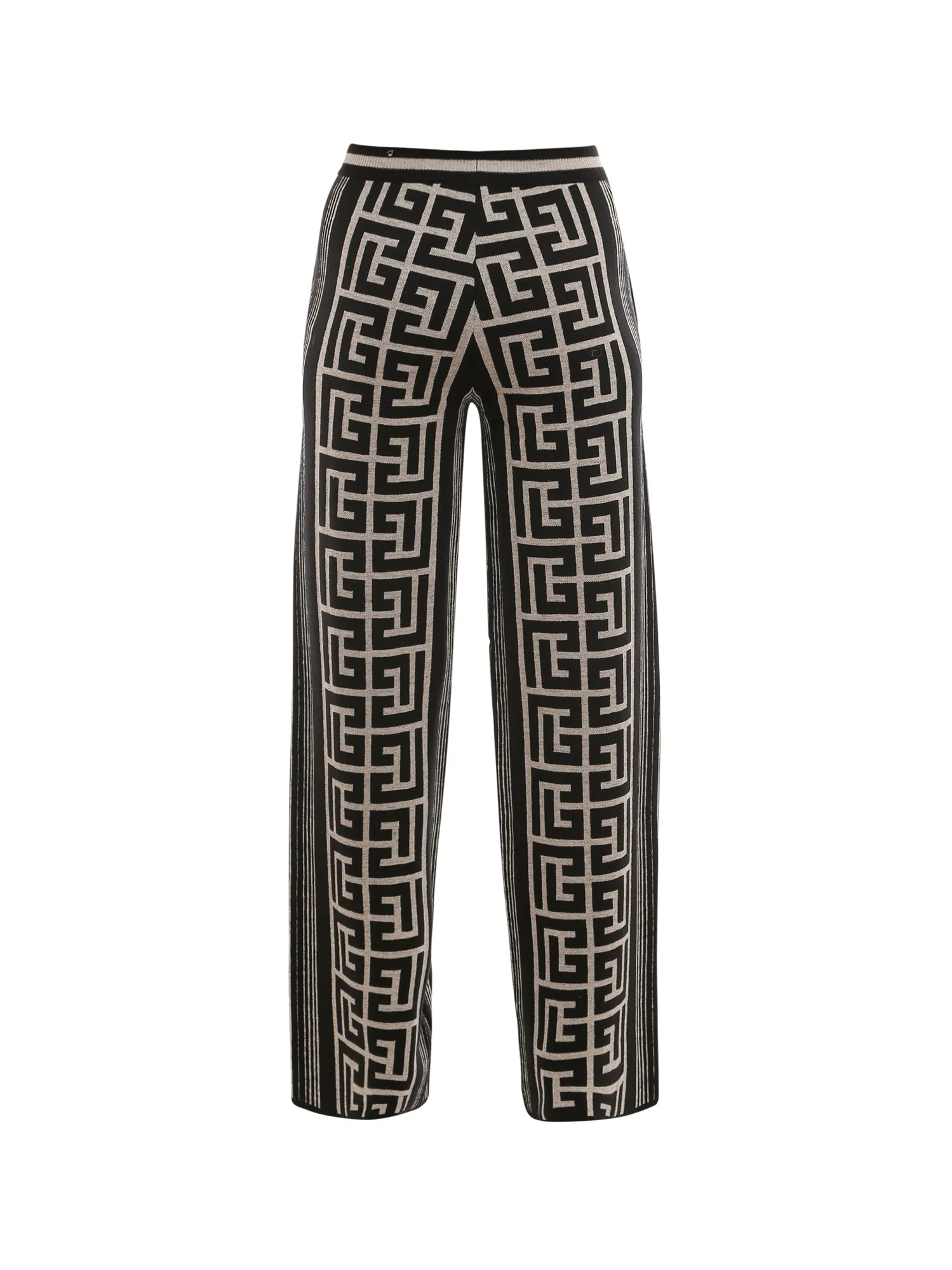 Balmain Monogram Pattern Drawstring Knit Trousers