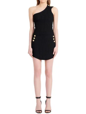 Balmain One-Shoulder Knit Top