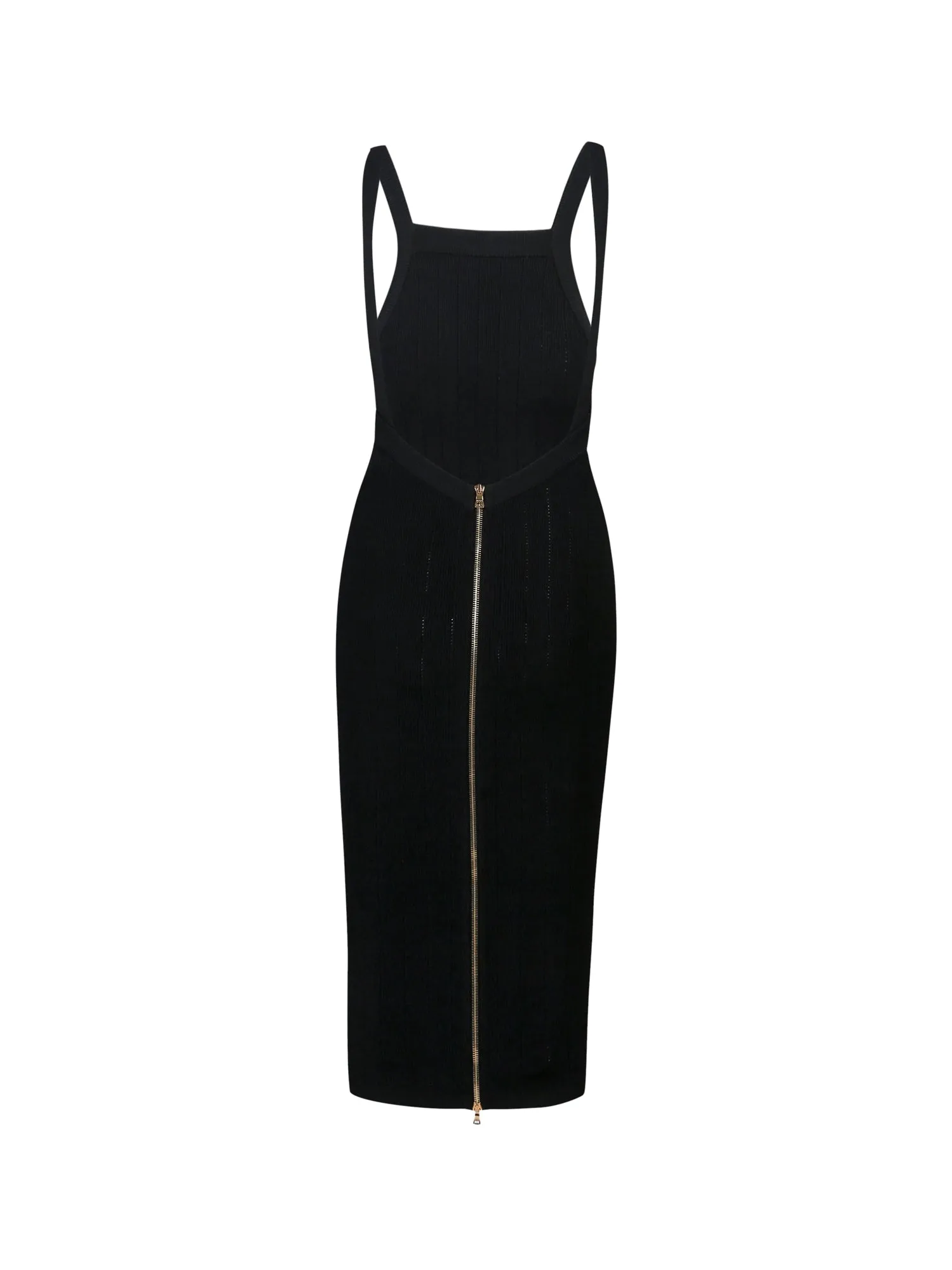 Balmain Ribbed Knit Sleeveless Midi Dress