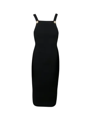 Balmain Ribbed Knit Sleeveless Midi Dress