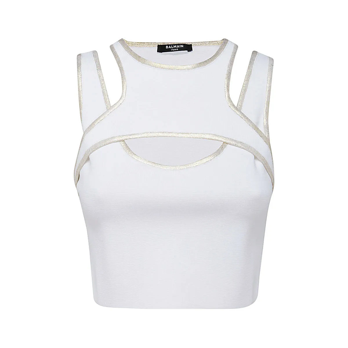 Balmain Sleeveless Cropped Knitted Top