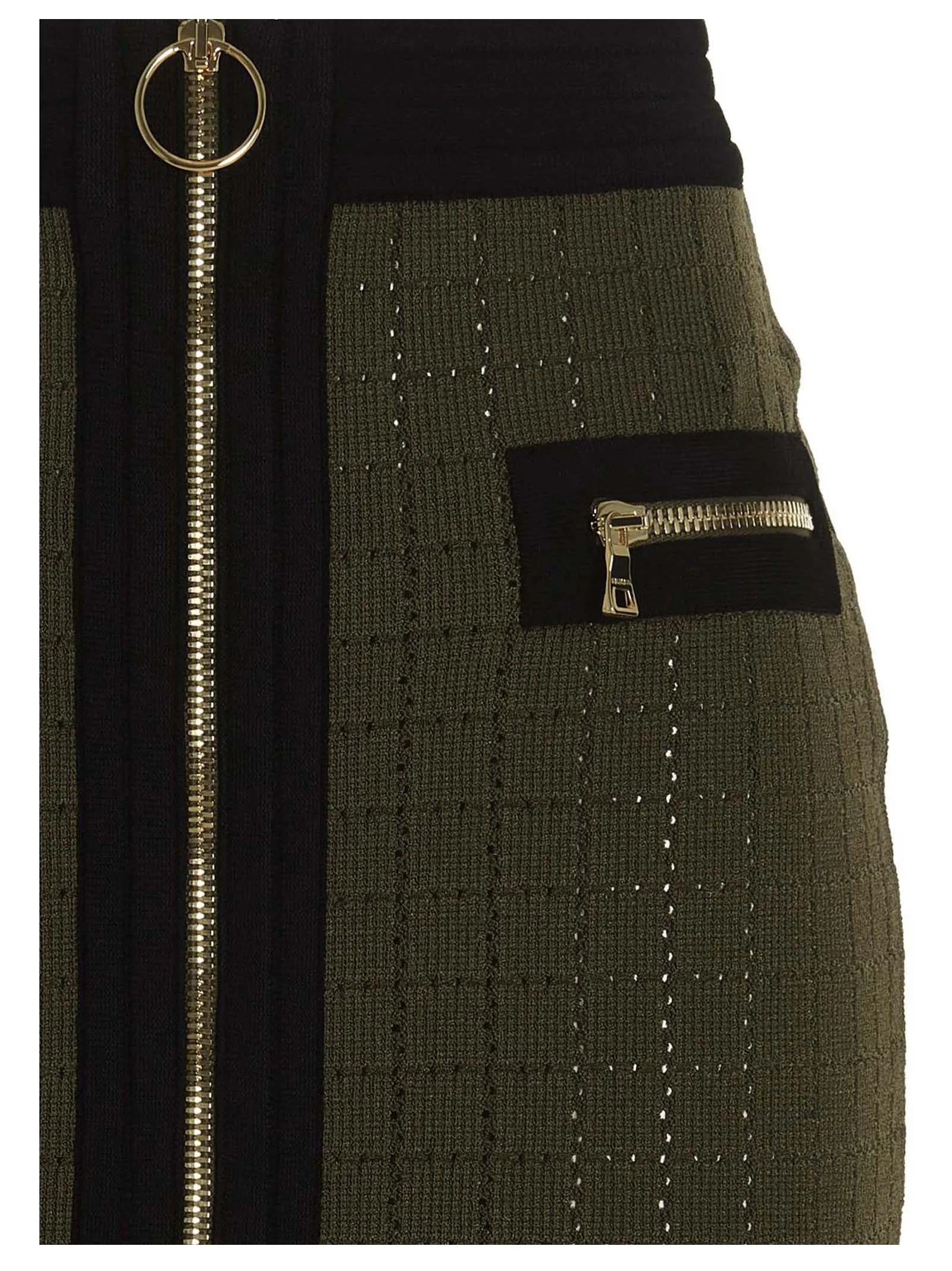 Balmain Zip-Up Knitted Mini Skirt