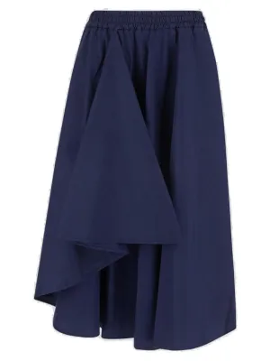 Barena Elasticated Waist Asymmetric Midi Skirt