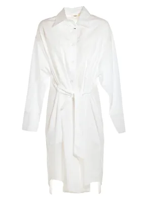 Barena Tie-Waist Buttoned Midi Shirt Dress