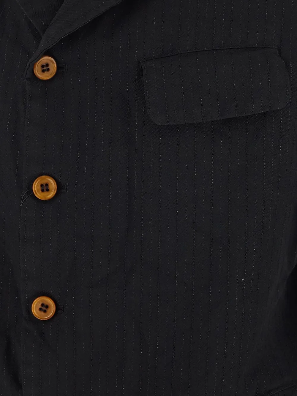 Black Comme des Garons Button-Down Jacket