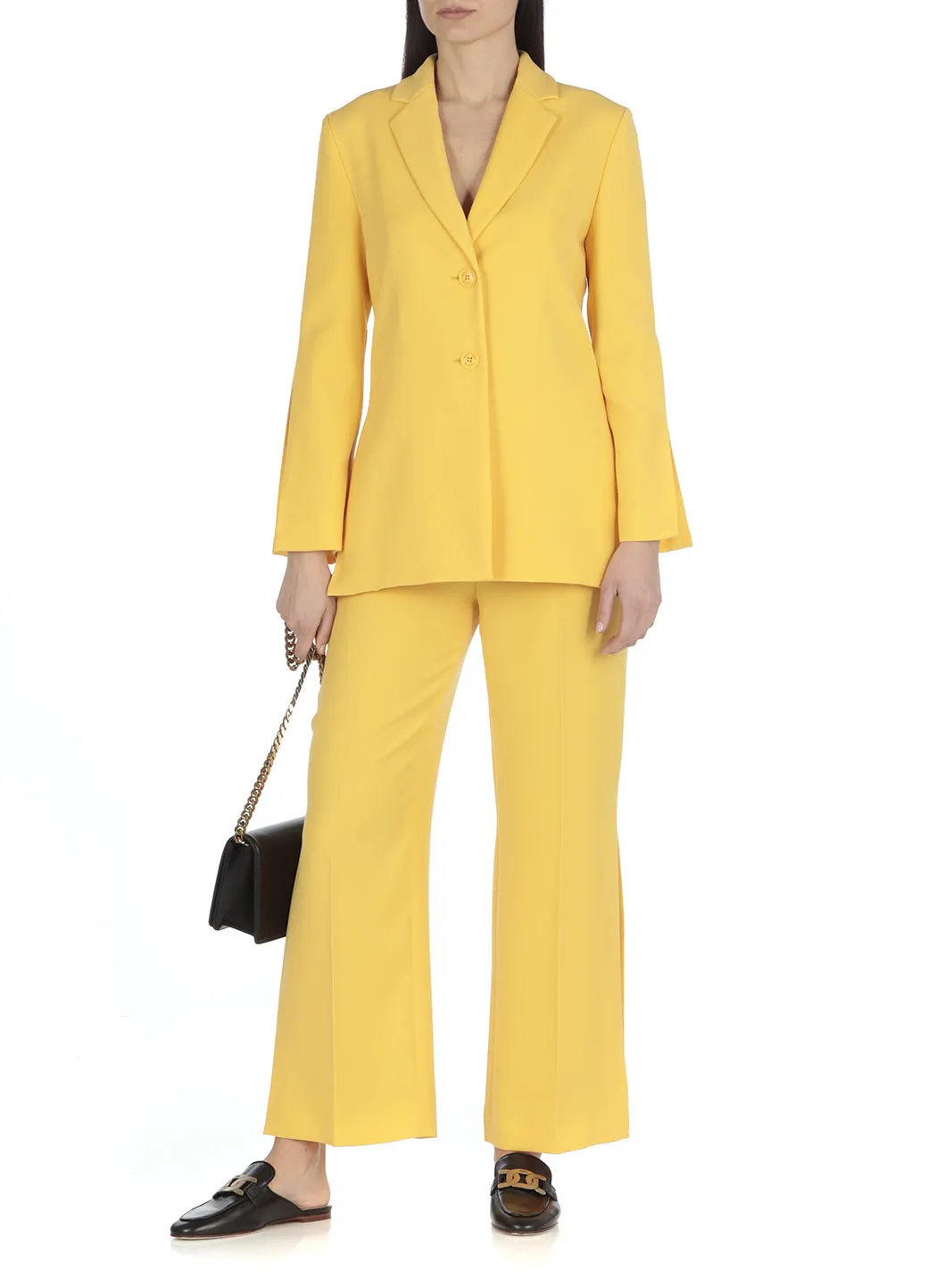 Boutique Moschino Side-Slit Flared Tailored Trousers