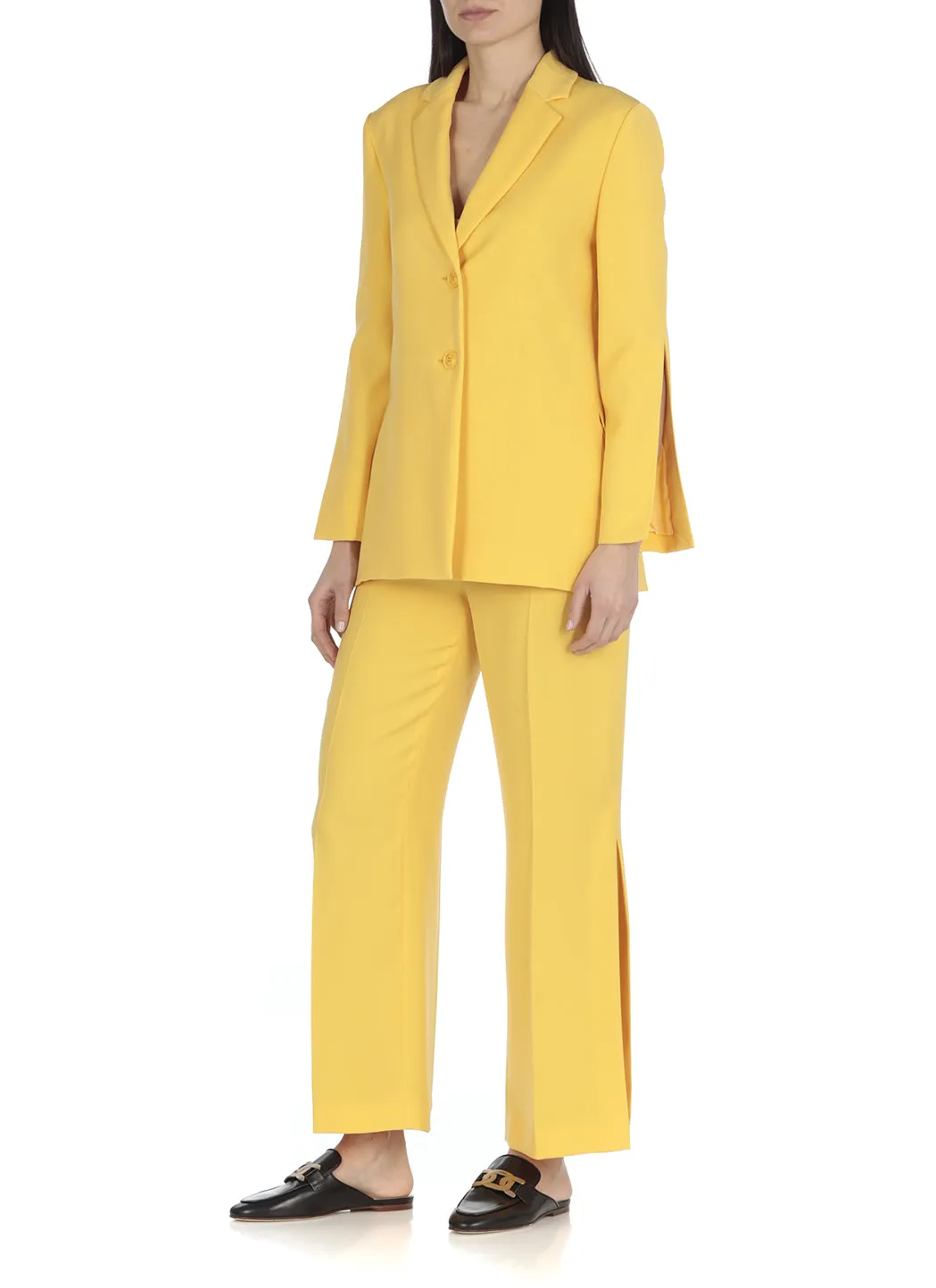 Boutique Moschino Side-Slit Flared Tailored Trousers