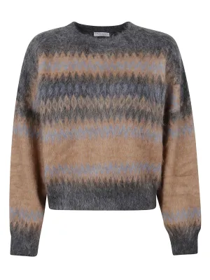 Brunello Cucinelli Abstract Pattern Knit Jumper