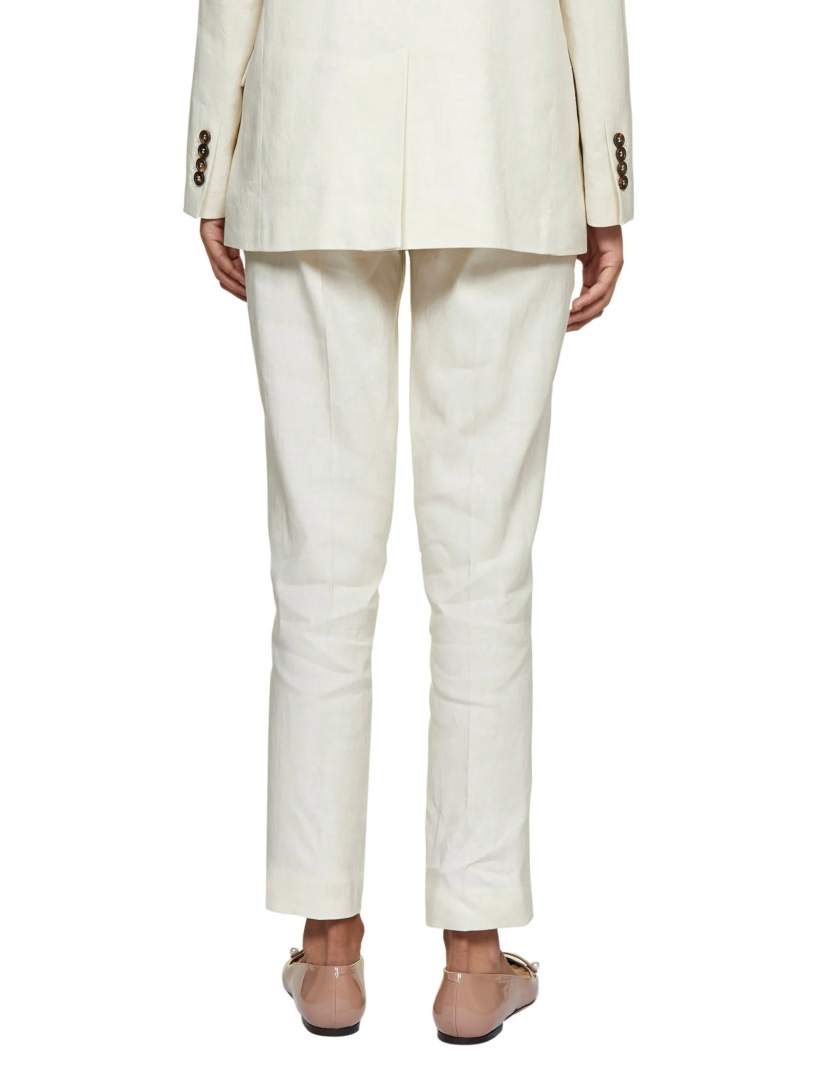 Brunello Cucinelli Belted Waist Slim Cut Trousers