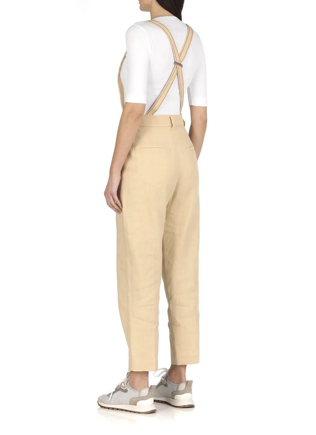 Brunello Cucinelli Mid-Rise Straight Leg Cropped Trousers