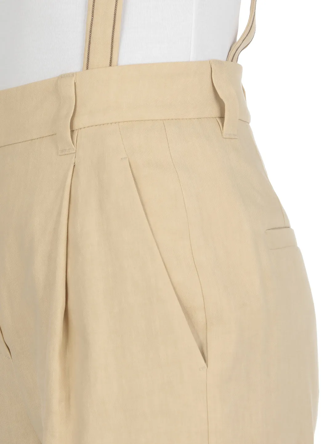 Brunello Cucinelli Mid-Rise Straight Leg Cropped Trousers