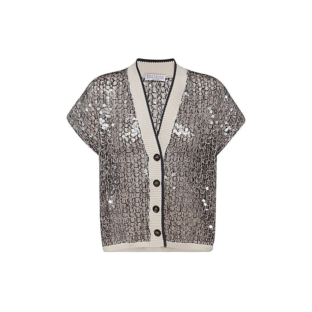 Brunello Cucinelli Sequin Embellished Knit Cardigan