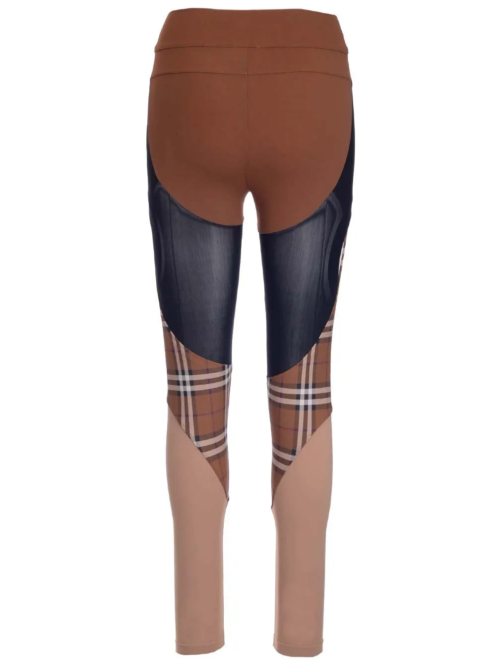 Burberry Check Panel Stretch Jersey Leggings