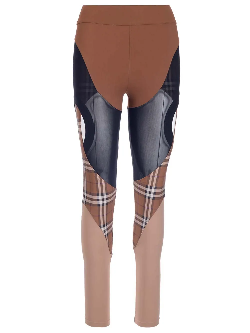 Burberry Check Panel Stretch Jersey Leggings