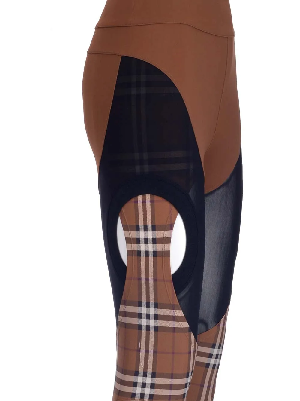 Burberry Check Panel Stretch Jersey Leggings