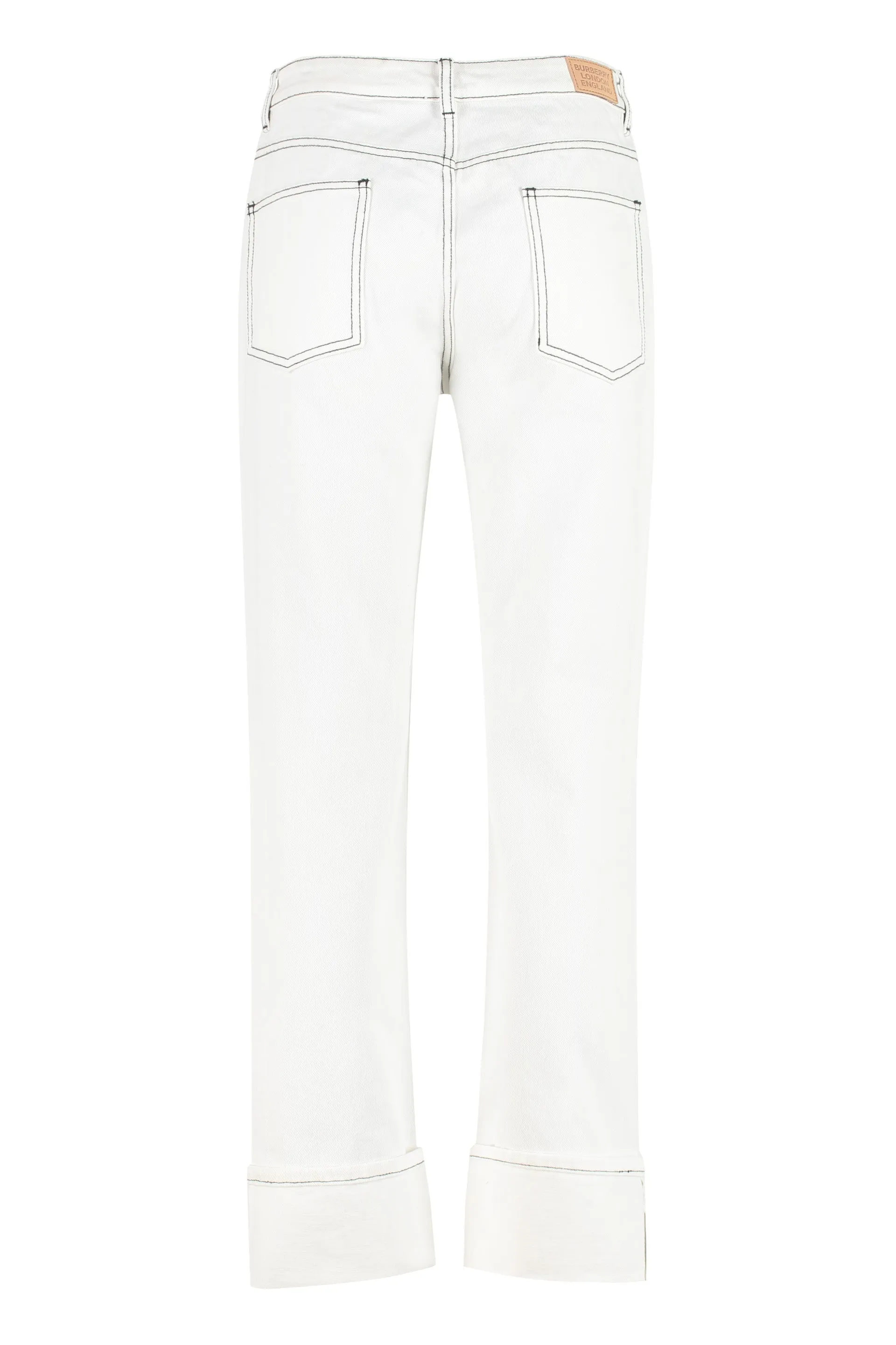 Burberry Contrast Stitch Straight Leg Jeans