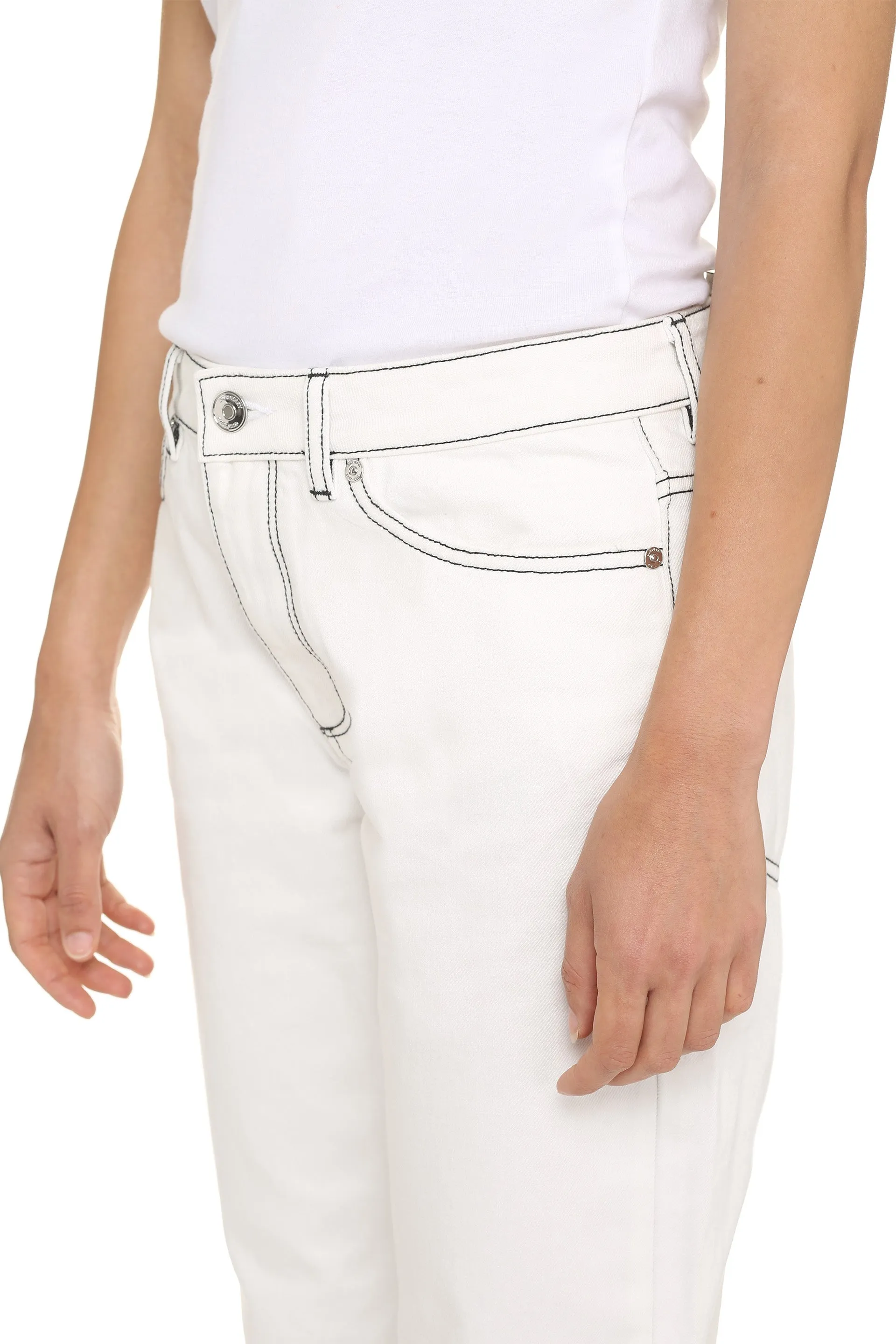 Burberry Contrast Stitch Straight Leg Jeans
