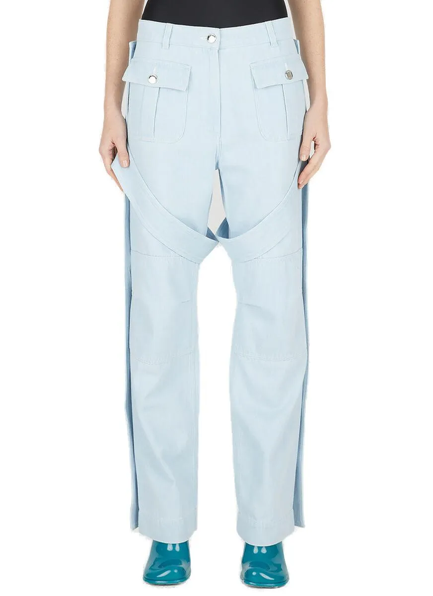 Burberry Detachable Strap Detail Denim Cargo Trousers