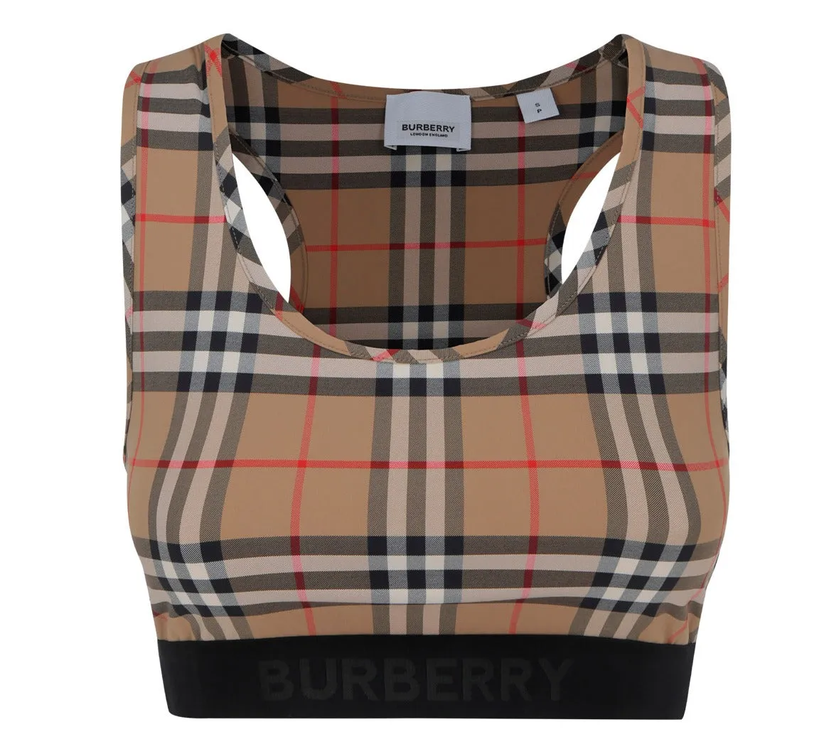 Burberry Logo Detailed Vintage Check Bra Top